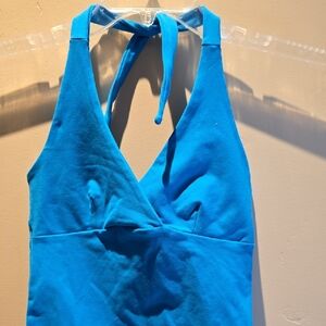 Elegant Blue Halter Tank Top